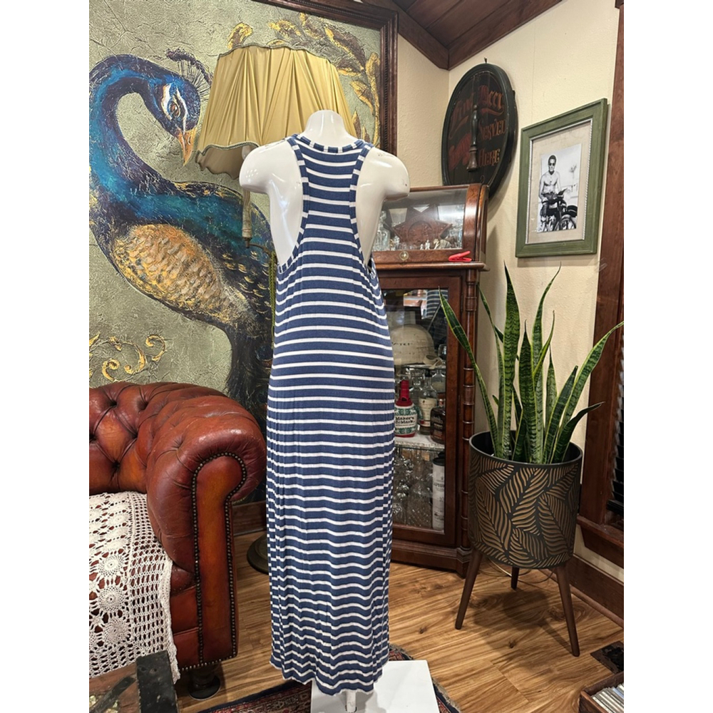 J.Crew Blue and White Striped Maxi Dress Women's M - Picture 4 of 6